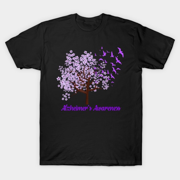 TREE BIRDS ALZHEIMERS ALZHEIMER AWARENESS Gift T-Shirt by thuylinh8